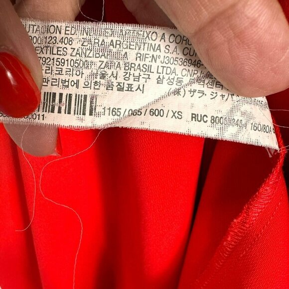 2/$30 Zara Red Side Wrap Cap Sleeve Midi Dress XSmall - Picture 8 of 9